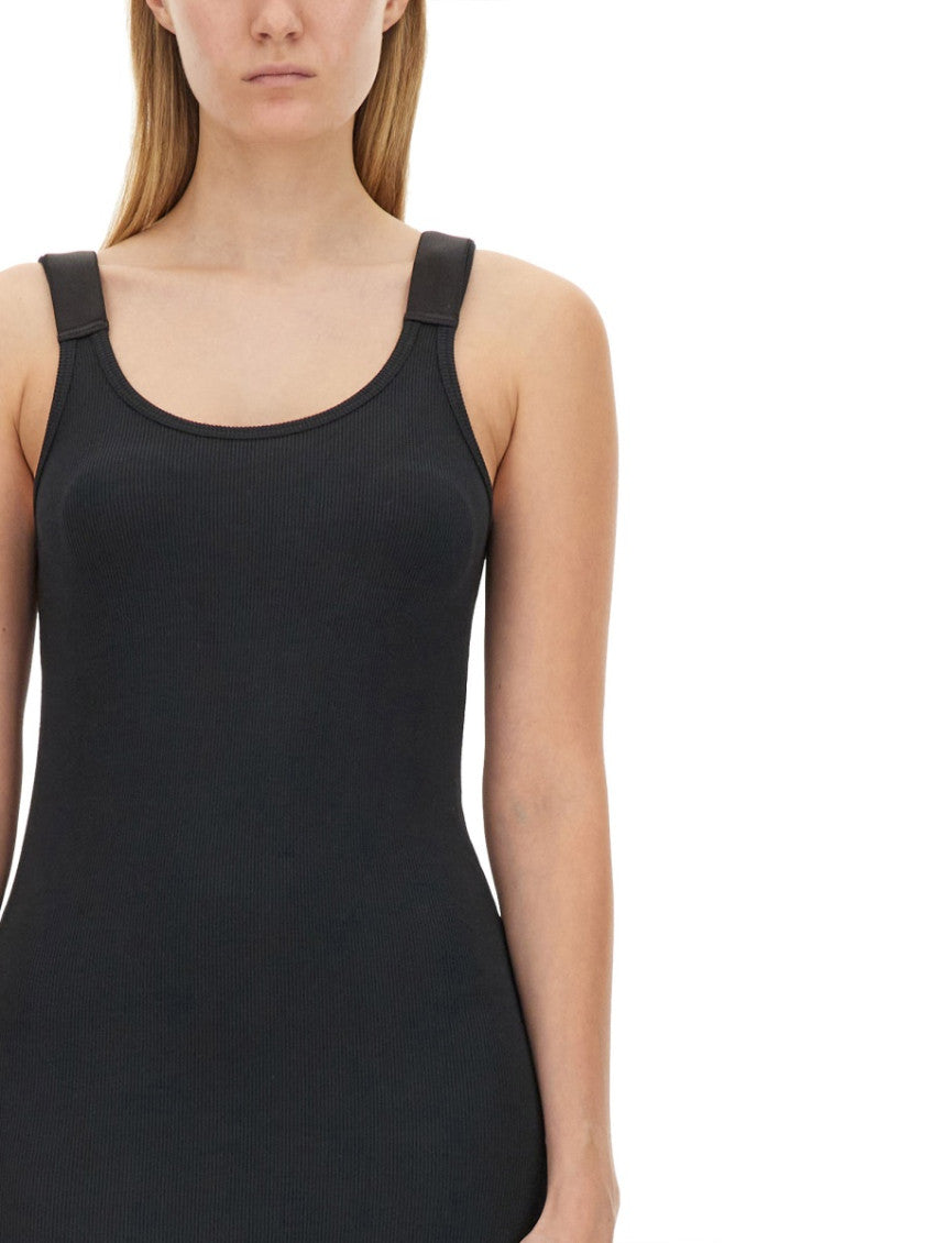 Black Scoop Neck Knee Length Dress 3