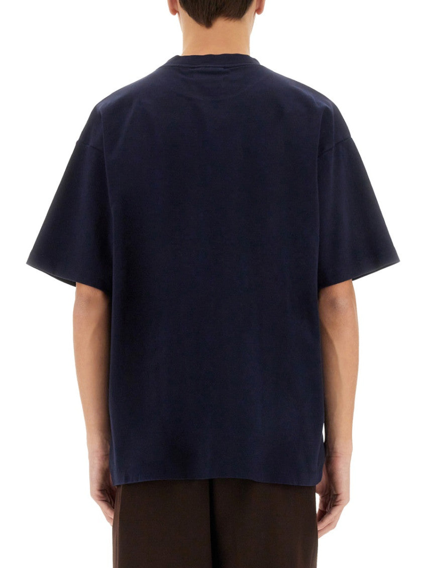Navy Blue Solid Crew Neck T-Shirt 3