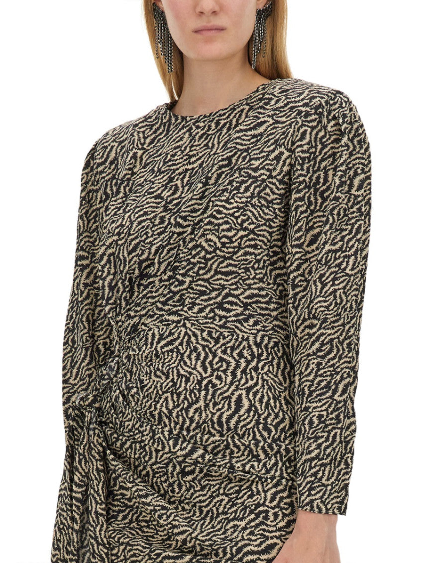 Multicolor Animal Print Round Neck Mini Dress 4