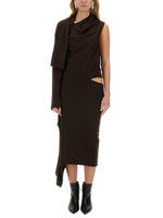 Brown One Shoulder Midi Dress 1