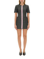 Grey Checks Round Neck Mini Dress 1