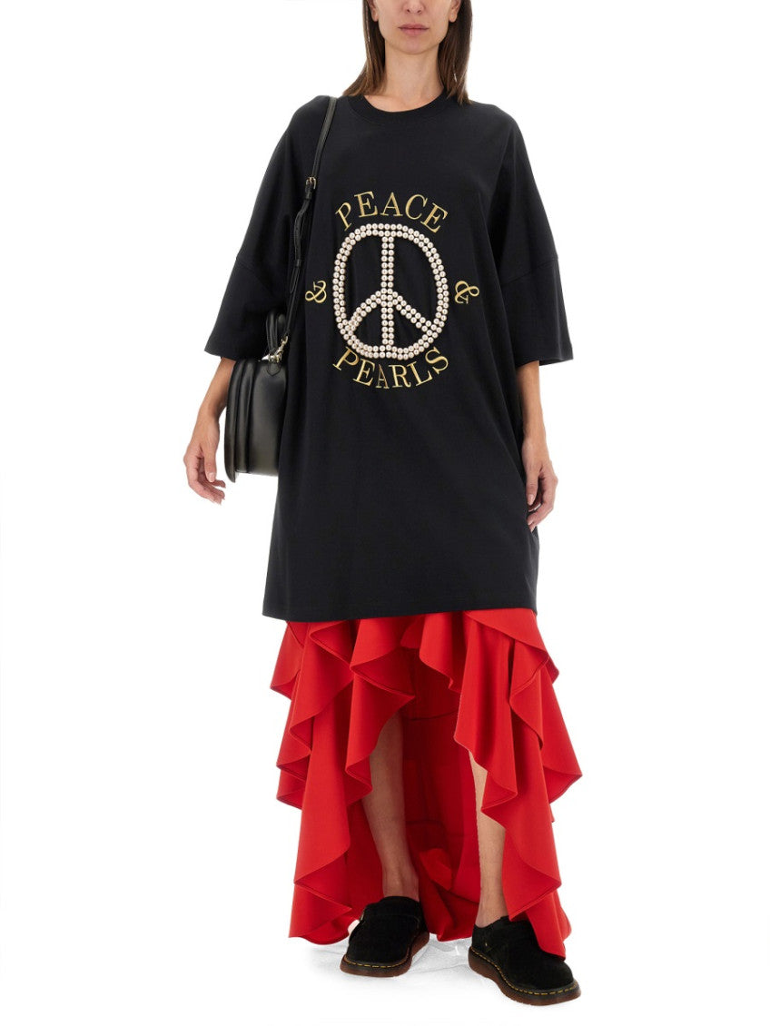 Black Graphic Round Neck Maxi Dress 2