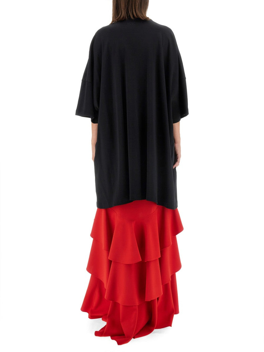 Black Graphic Round Neck Maxi Dress 3