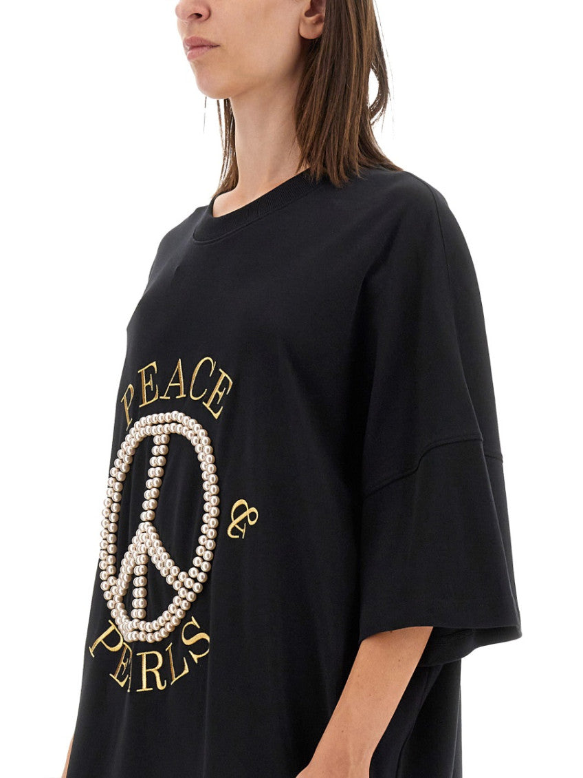 Black Graphic Round Neck Maxi Dress 4