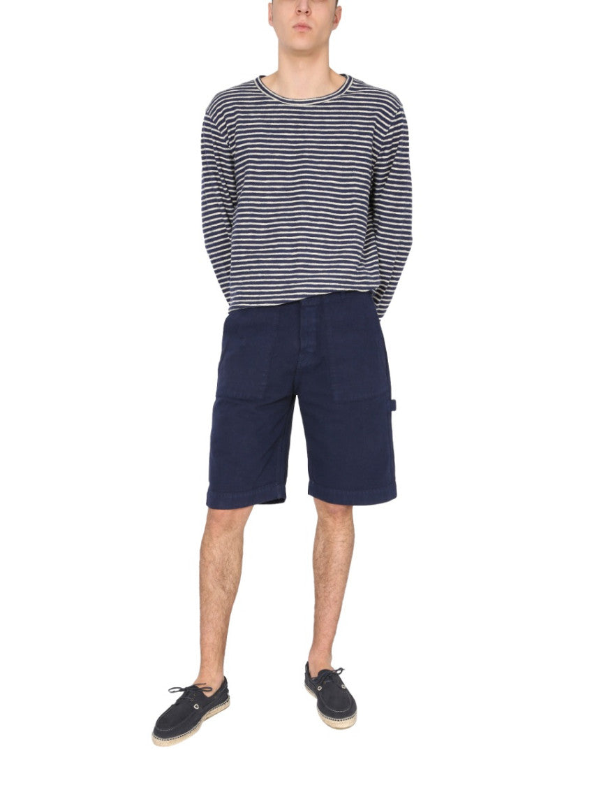 Navy Blue Solid Shorts 2