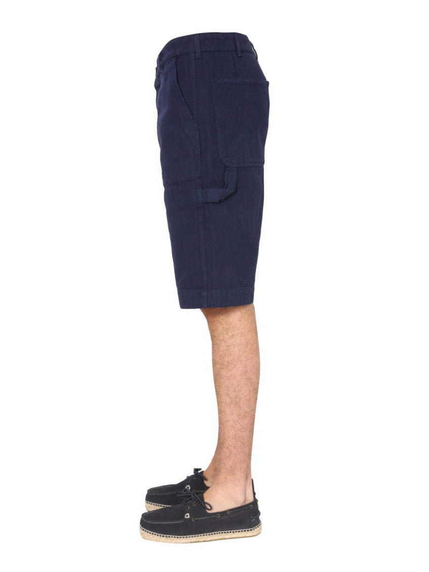 Navy Blue Solid Shorts 3
