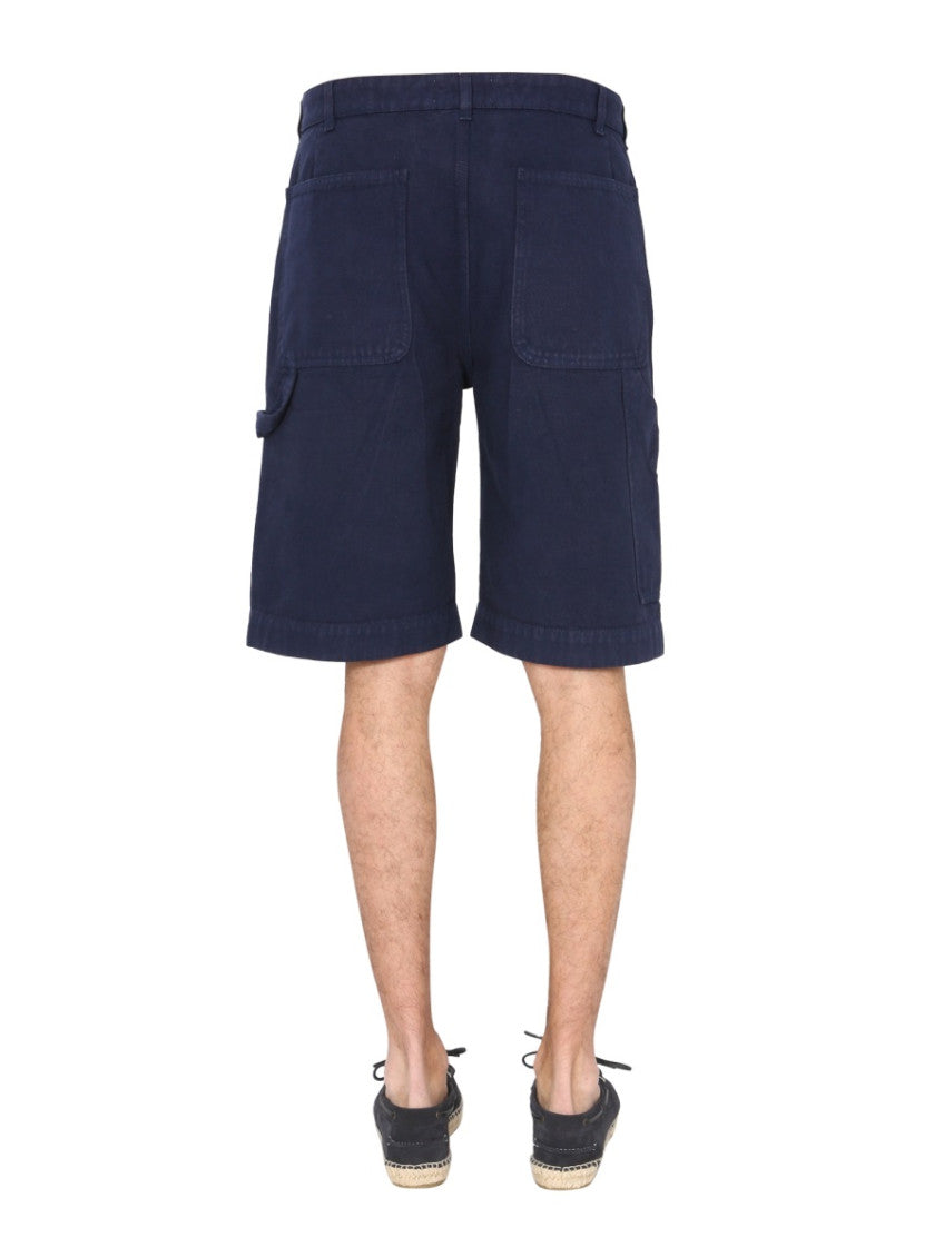 Navy Blue Solid Shorts 4