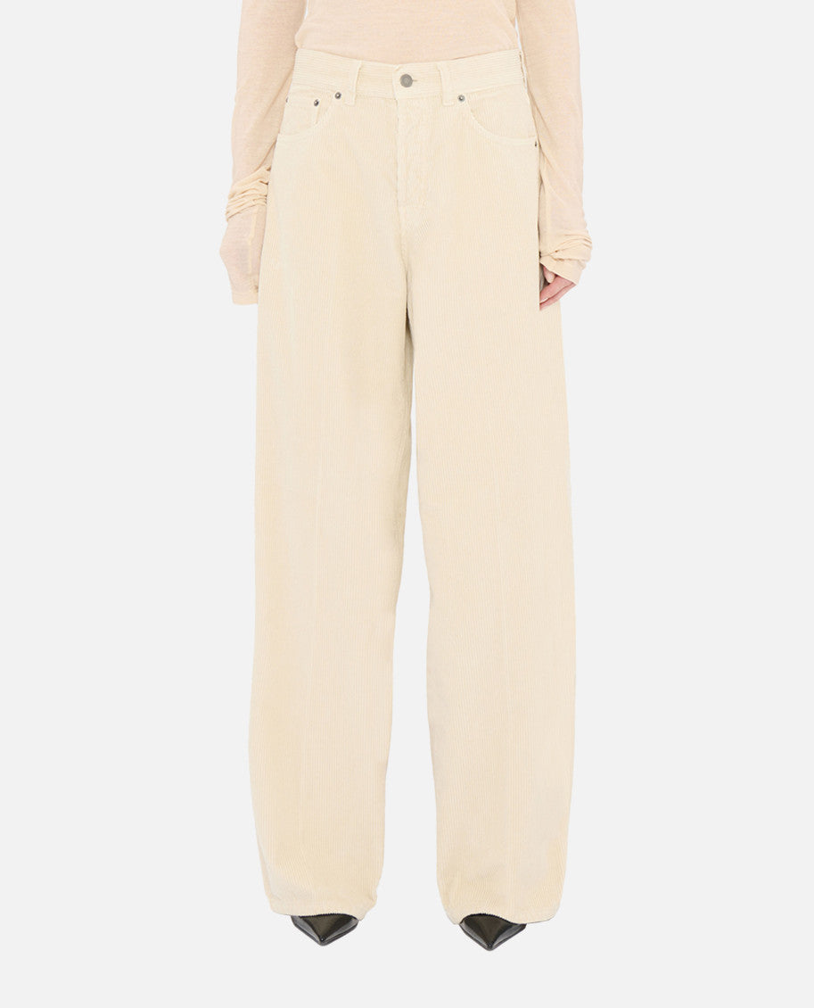 Beige Wide Leg Trousers 1