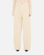 Beige Wide Leg Trousers 1