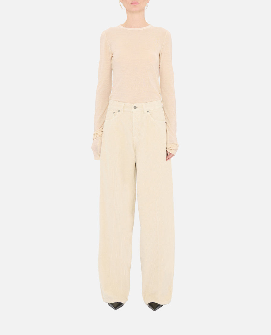 Beige Wide Leg Trousers 2