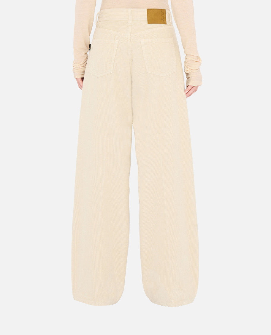 Beige Wide Leg Trousers 3