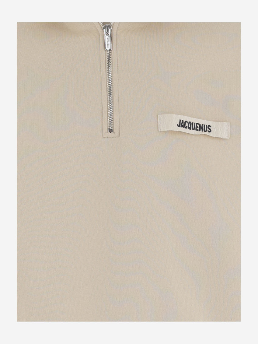 Beige Logo Polo Collar Sweatshirt 3