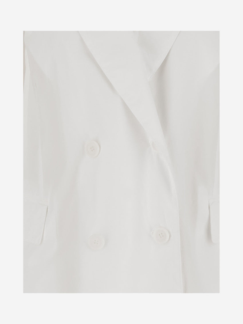 White Double-breasted Cotton Blazer 3