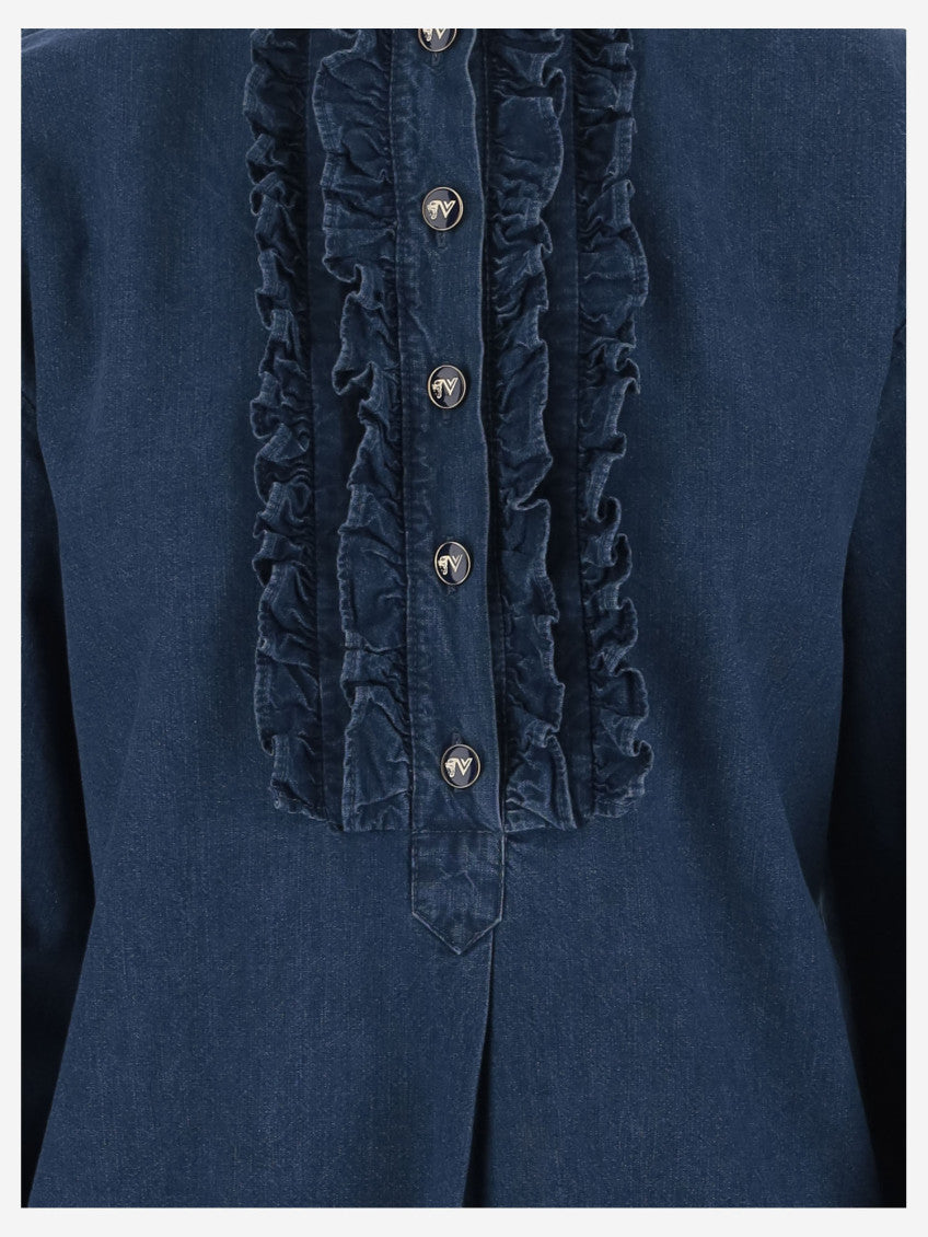 Dark Blue Cotton Denim Shirt 3