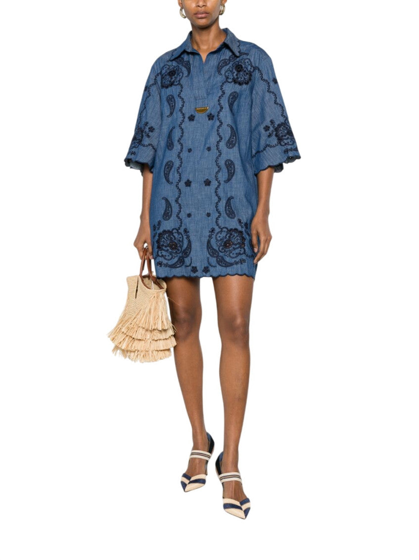 Blue Embroidered Dress 3