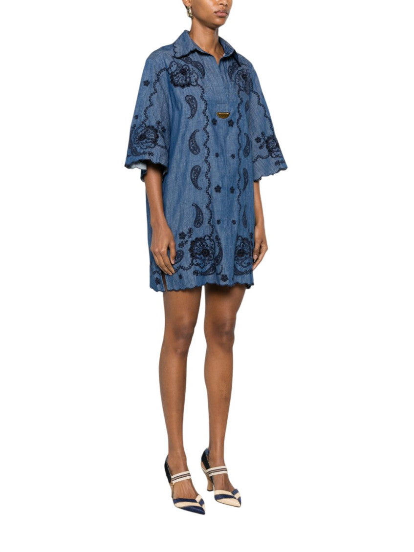 Blue Embroidered Dress 5