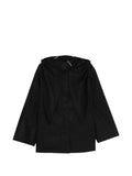 Black Solid Hood Jacket 1