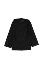 Black Solid Hood Jacket 1