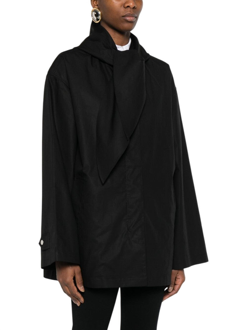 Black Solid Hood Jacket 4