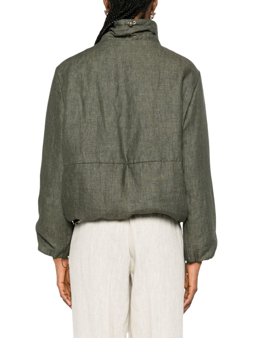Green Solid Loose Jacket 3