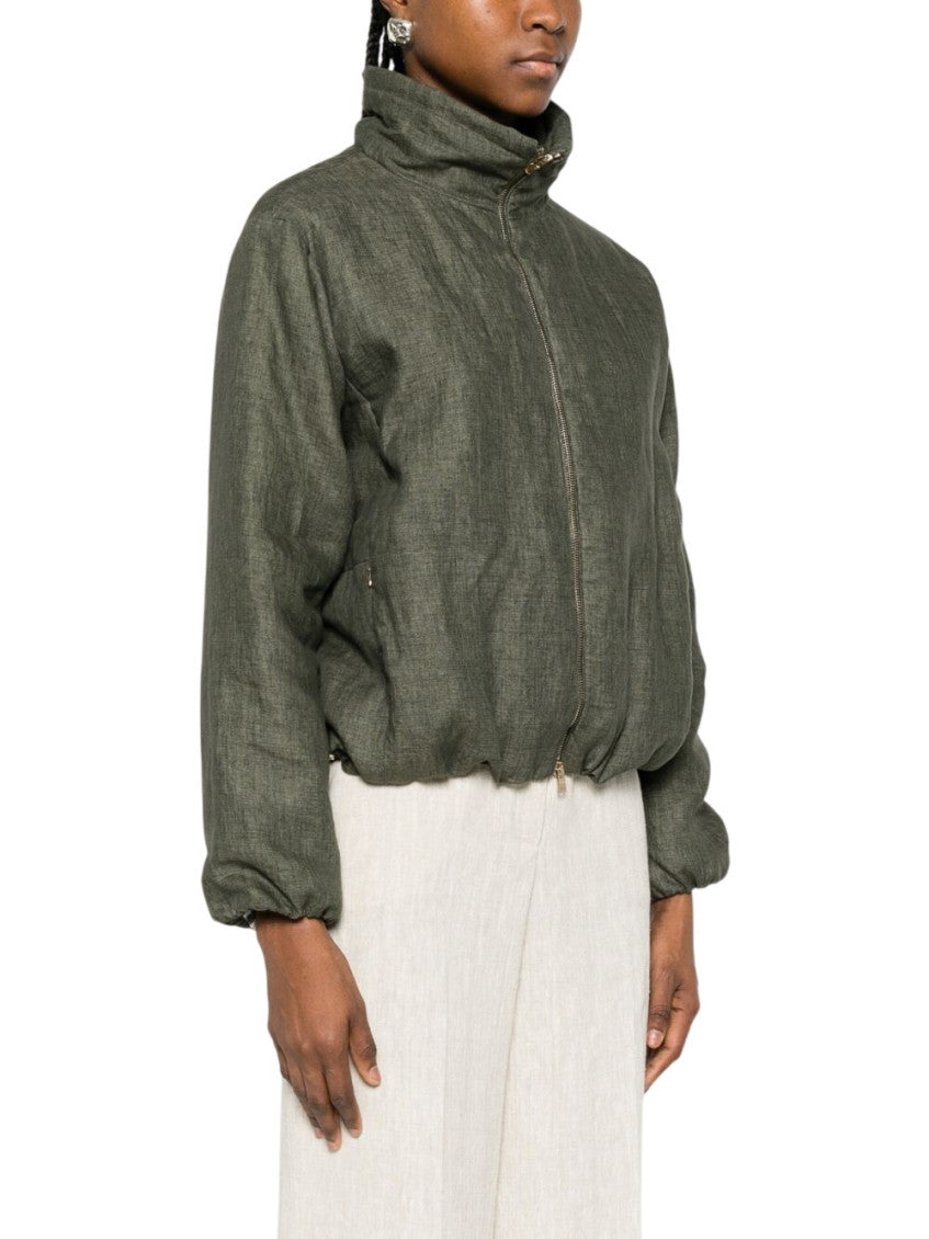 Green Solid Loose Jacket 4