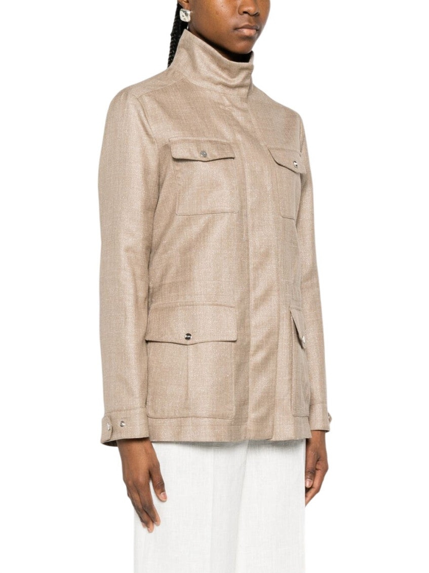 Brown High-Collar Jacket 4