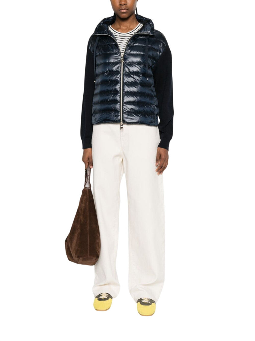 Blue Quilted High-Collar Jacket 2
