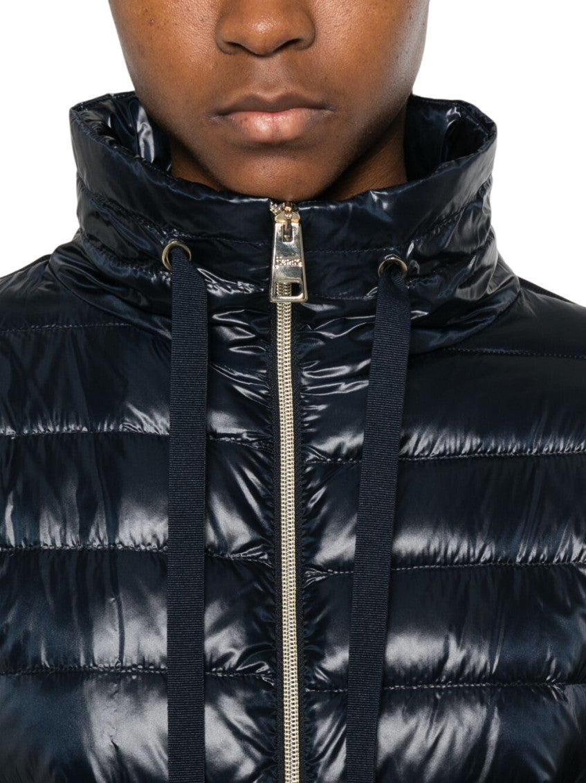 Blue Quilted High-Collar Jacket 4