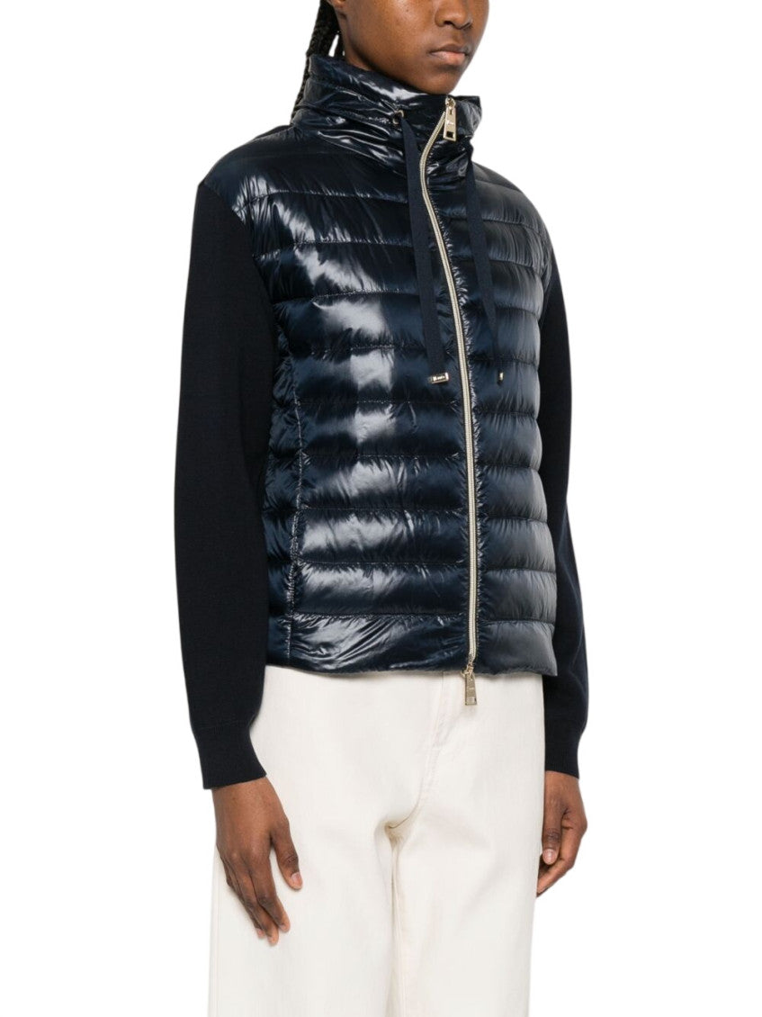 Blue Quilted High-Collar Jacket 5
