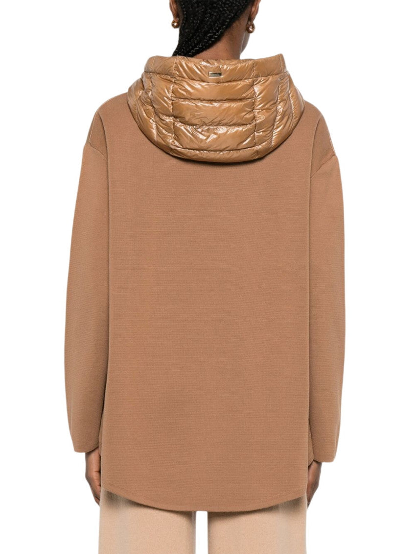 Brown Quilted Hood Jacket 5