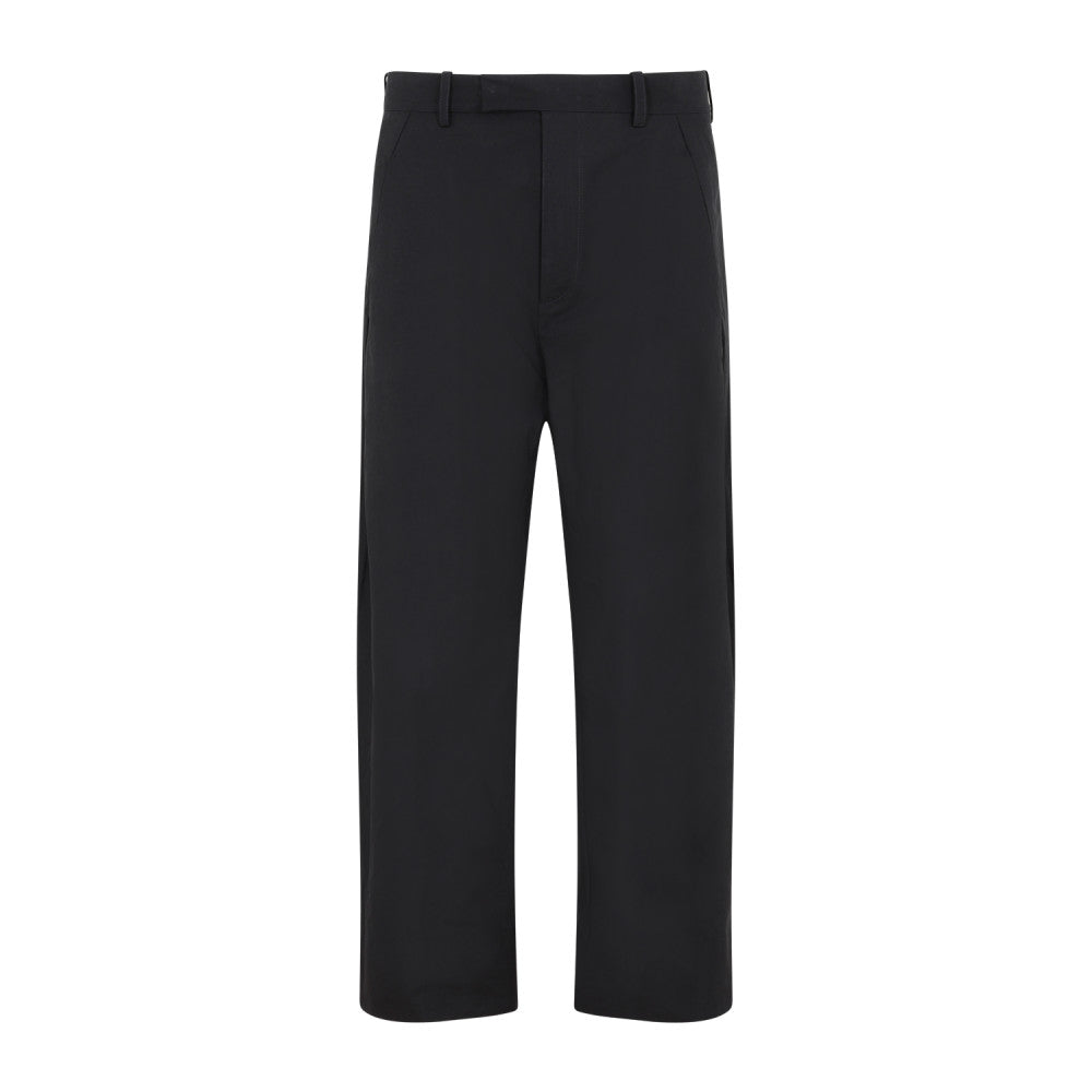 Black Cotton Wide Leg Trouser 1