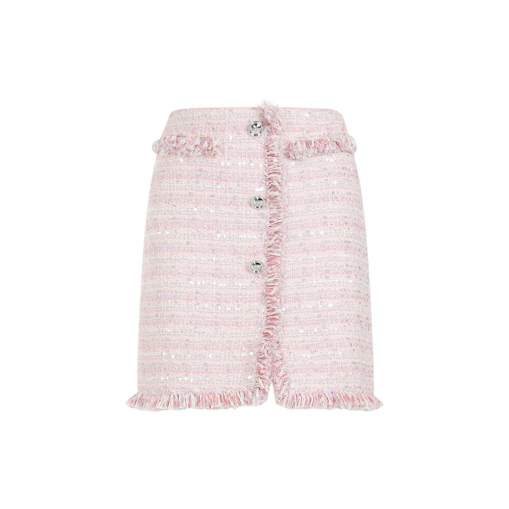 Pink Fringed Details Skirt 1