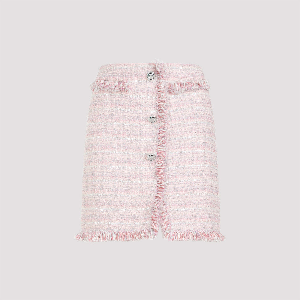 Pink Fringed Details Skirt 3