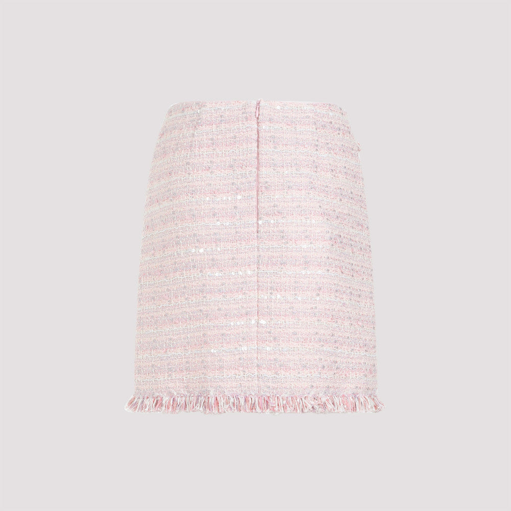 Pink Fringed Details Skirt 4