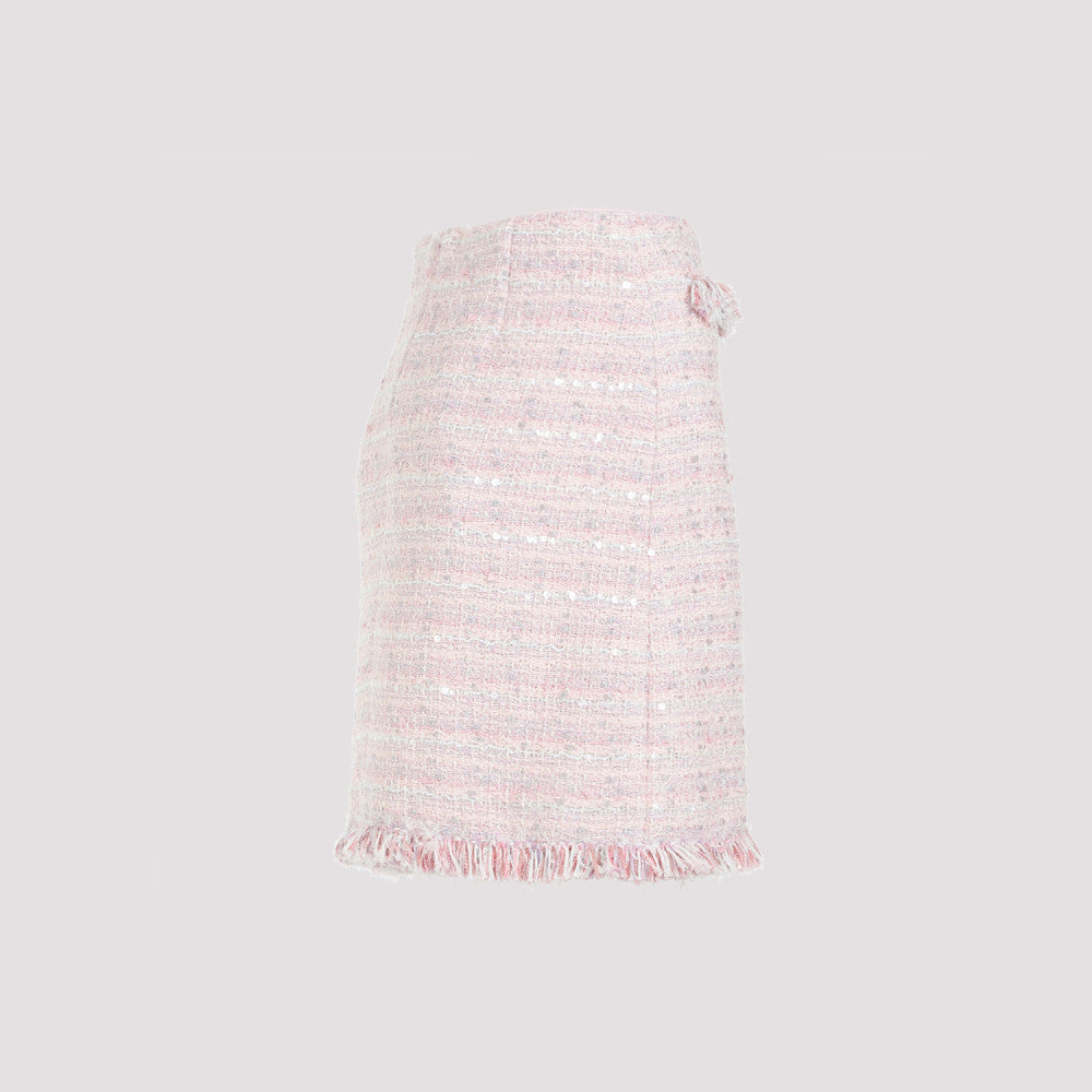 Pink Fringed Details Skirt 5
