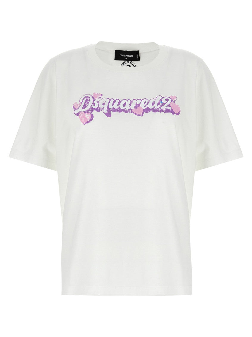 White Logo print T-shirt 1