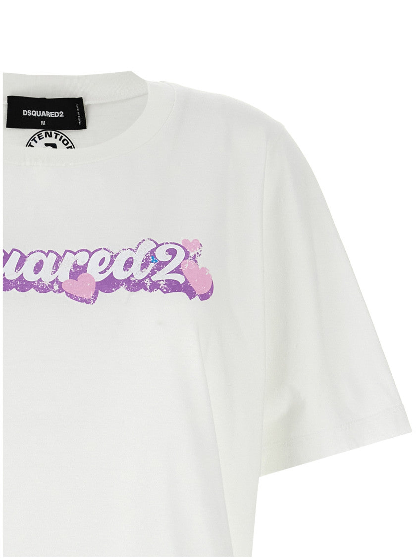 White Logo print T-shirt 3