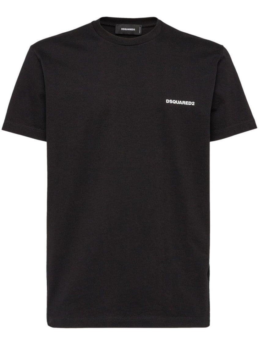 Black map-print cotton T-shirt 1