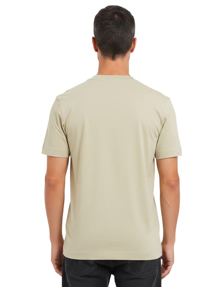 Beige Logo Crew Neck T-Shirt 2
