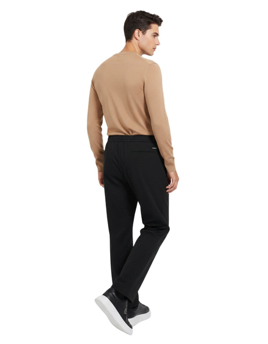 Black Regular Drawstring Pants 2