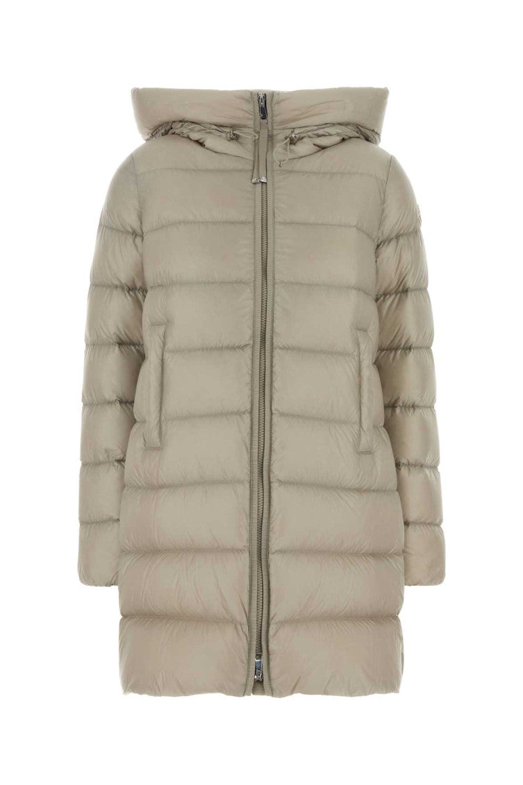 Beige Quilted Hood Jacket 1