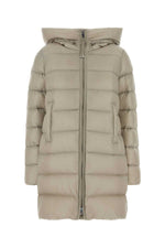 Beige Quilted Hood Jacket 1