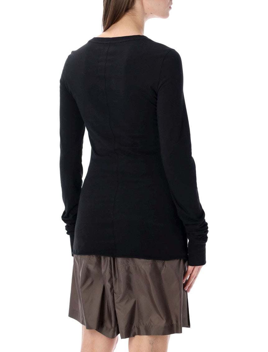 Black Solid Round Neck T-Shirt 2