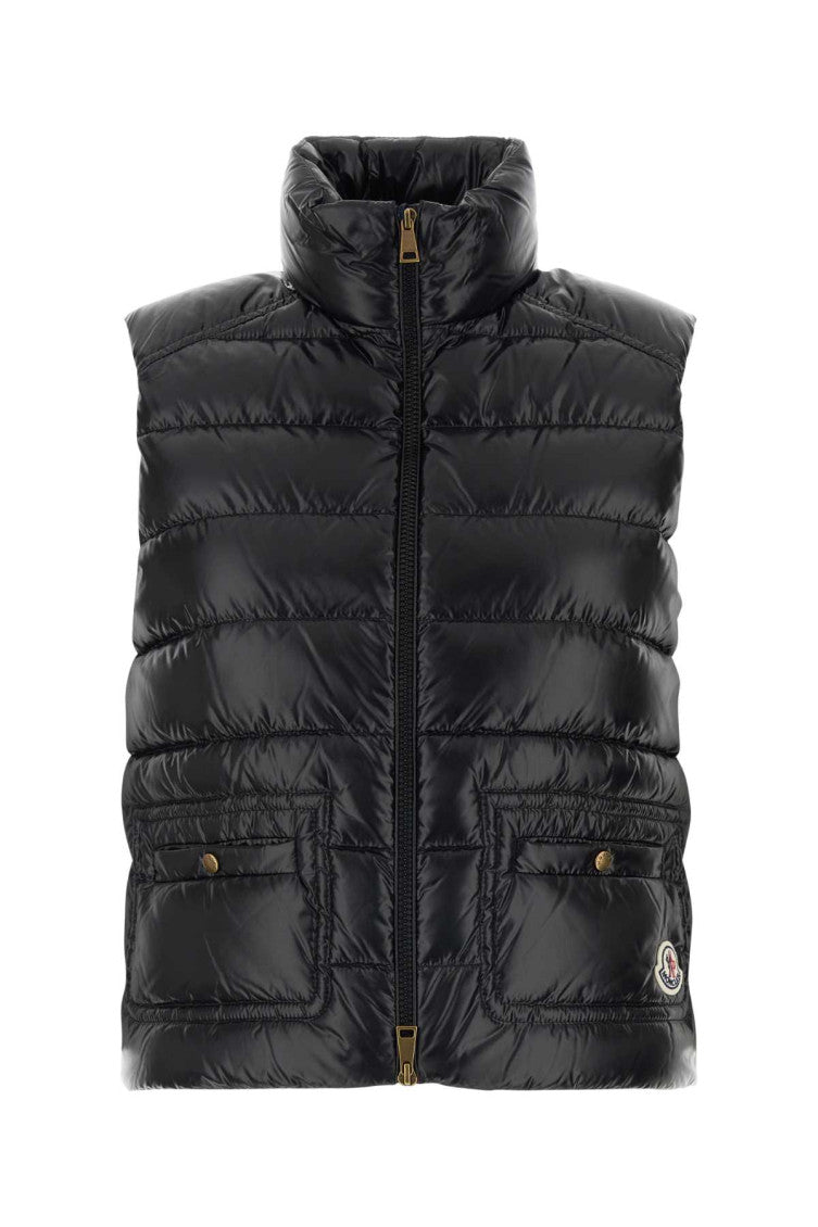 Black Quilted Mock Collar Jacket 1