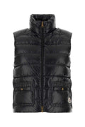 Black Quilted Mock Collar Jacket 1