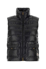 Black Quilted Mock Collar Jacket 1
