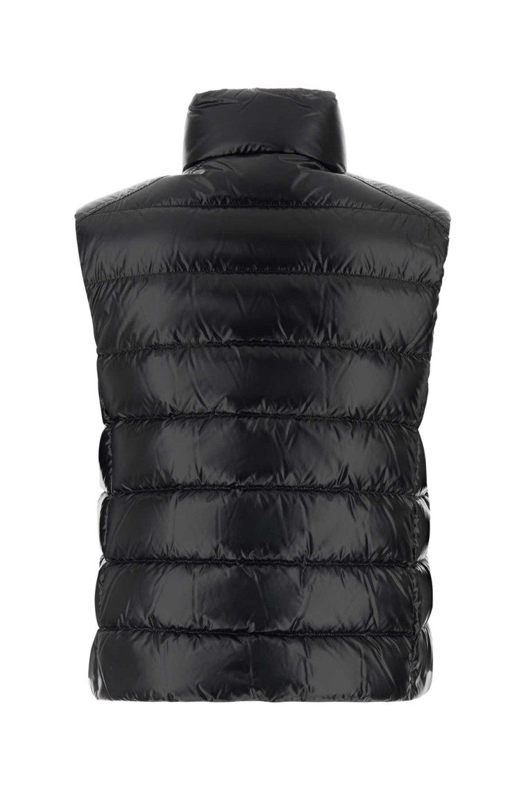 Black Quilted Mock Collar Jacket 2