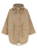 Beige Solid Hood Jacket 1
