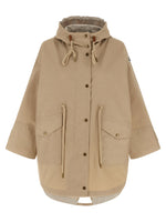 Beige Solid Hood Jacket 1