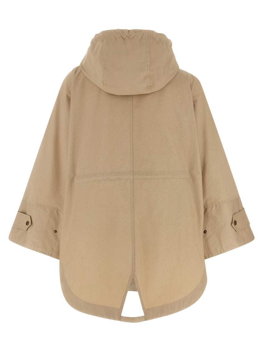 Beige Solid Hood Jacket 2